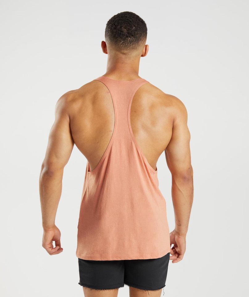 Men's Gymshark Legacy Stringer Tanks Pink | CA A75N36